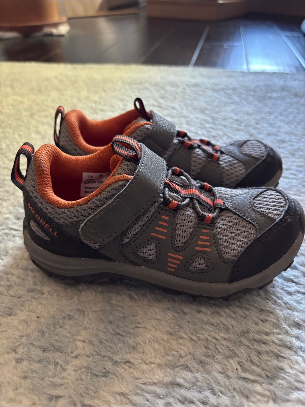 Merrell Kids Gray and Orange Trail Sneaker